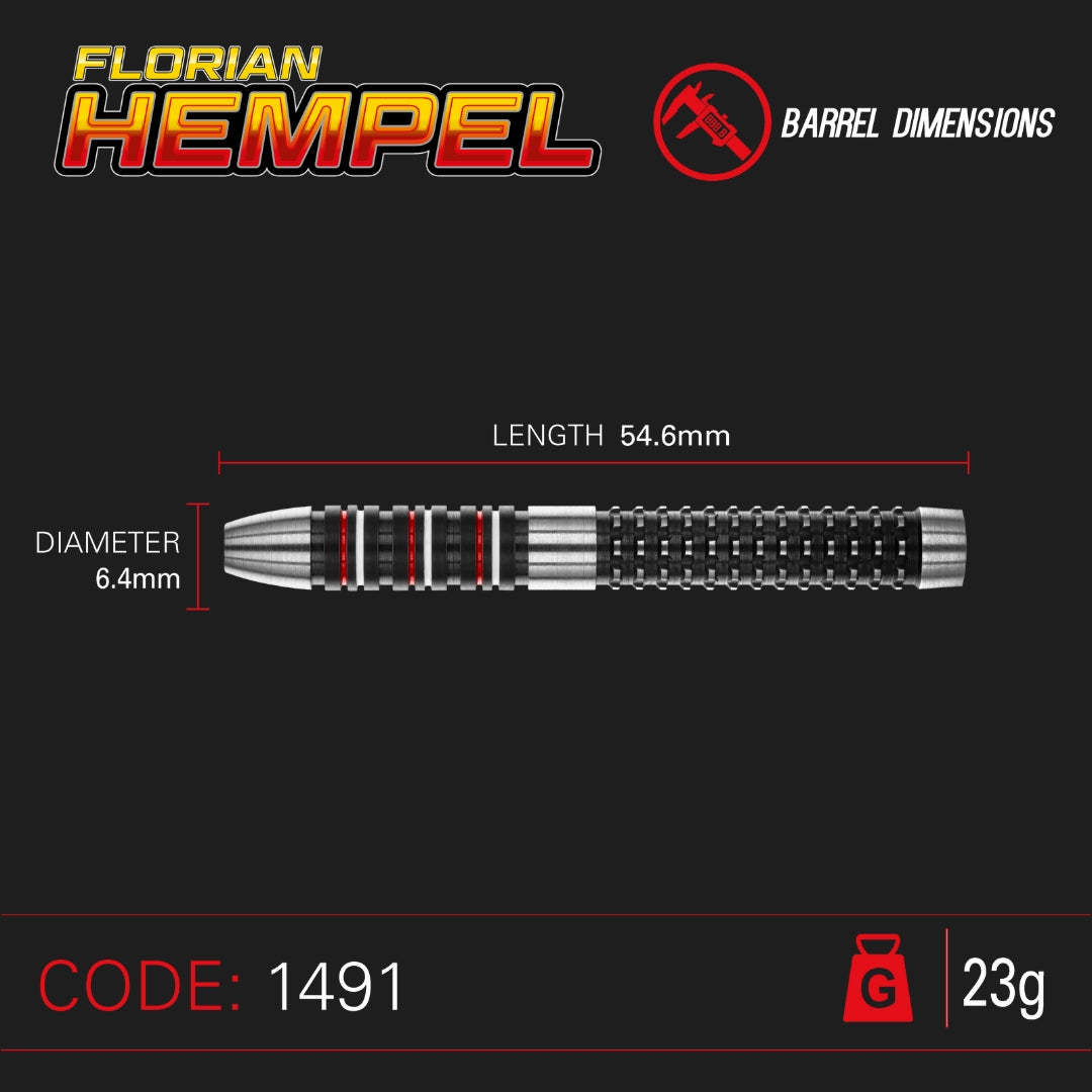 Winmau Florian Hempel Steeldart 1491 23 g und 25 g