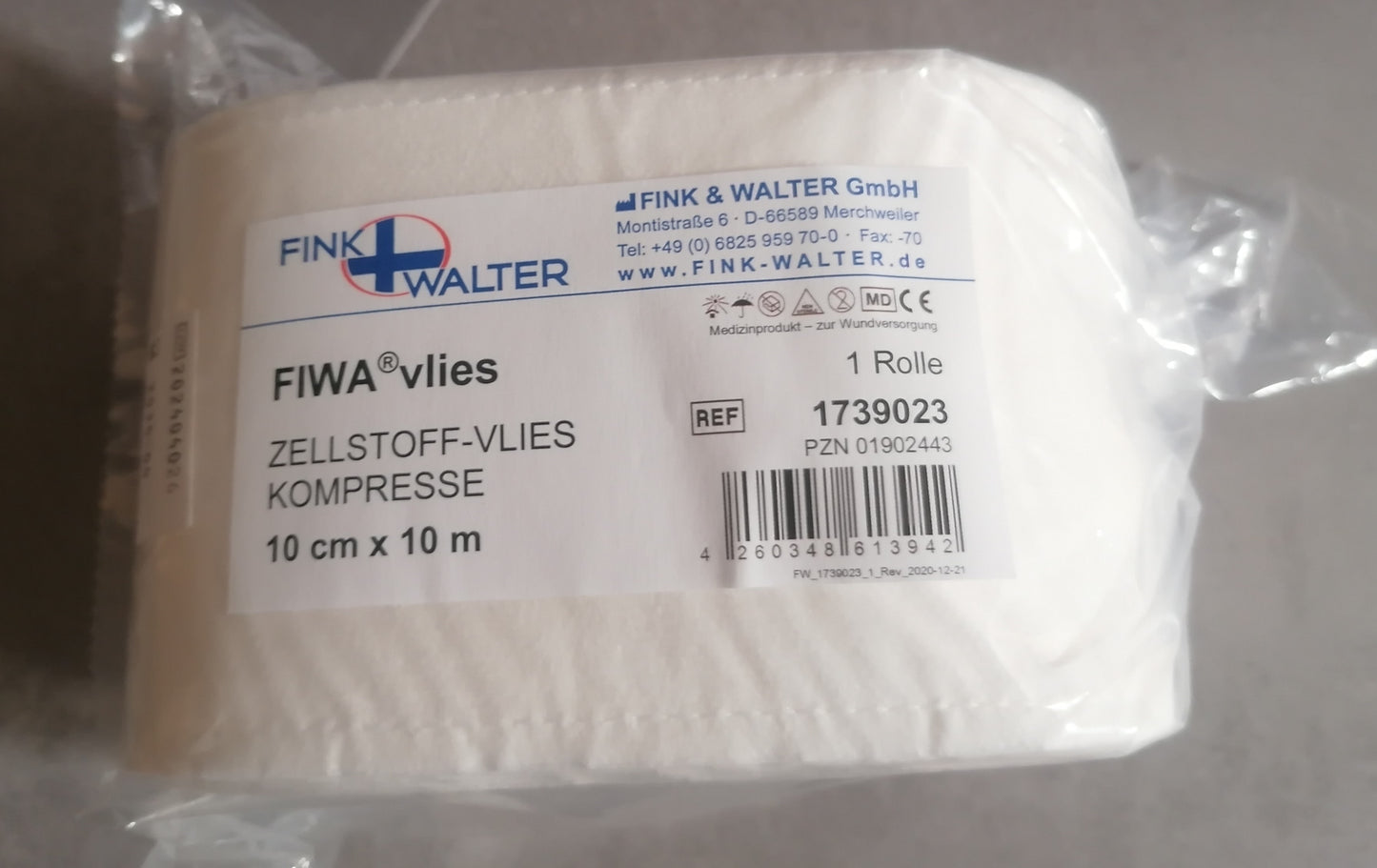 Zellstoff Vlies Kompresse, 10cm x 10m,1 Rolle