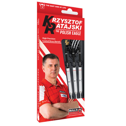 BULL'S Krzysztof Ratajski Brass Silver Steel Dart, 24 Gr.