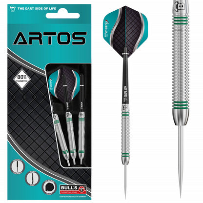 BULL'S Artos AR1 Steeldart, Mint 80% Tungsten, 22g & 24g