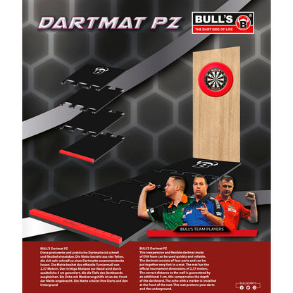 BULL'S Dart Mat, Puzzle Matte, Schaumstoff, inkl. Oche, 2,37 Meter