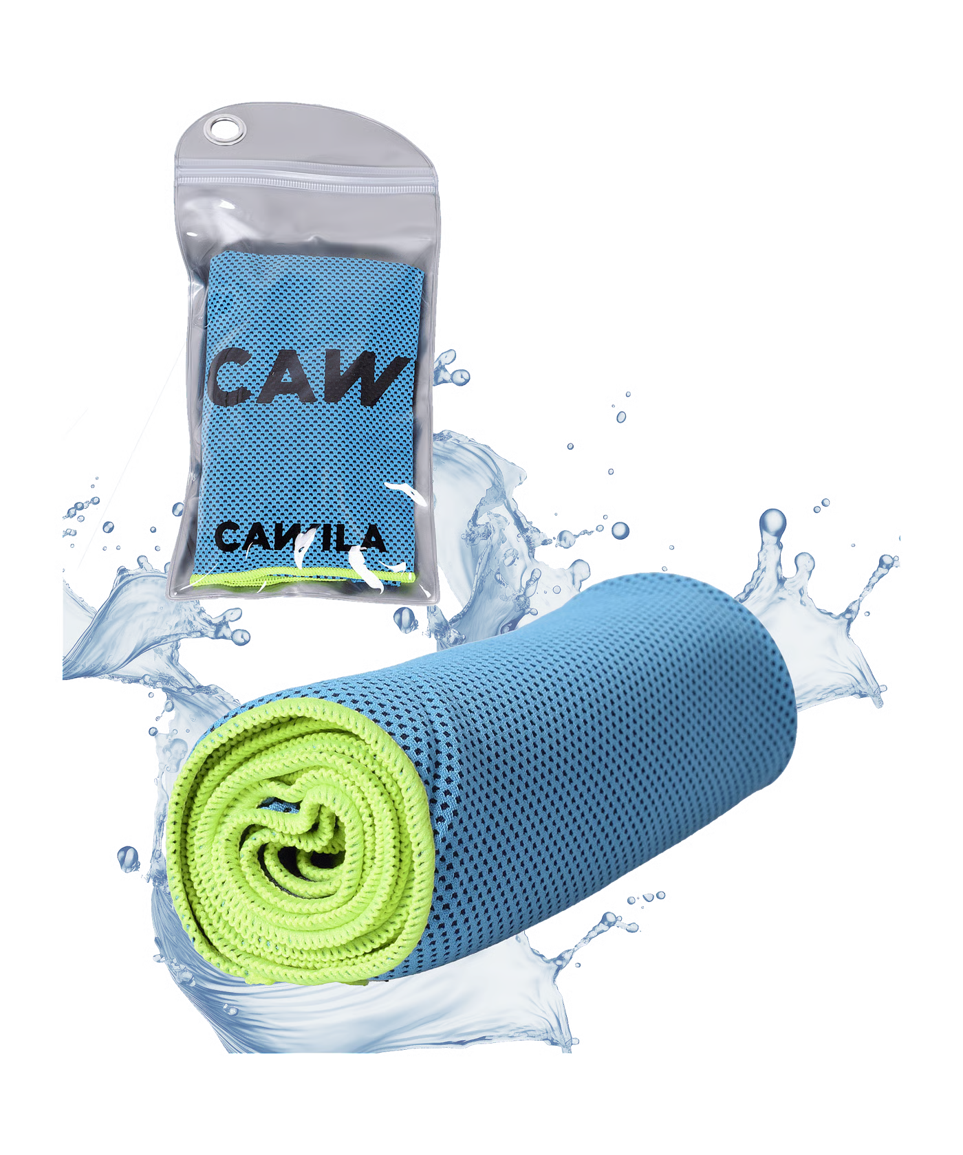 Cawila Academy Ice kühlendes Handtuch Blau Gelb