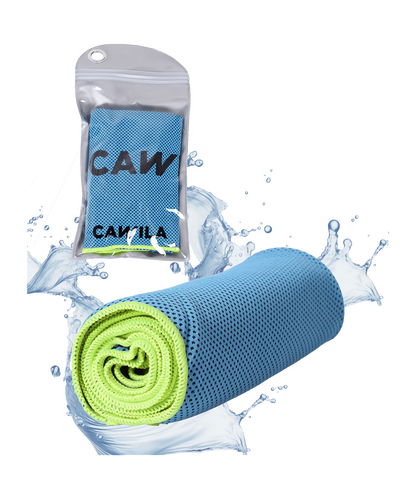 Cawila Academy Ice kühlendes Handtuch Blau Gelb