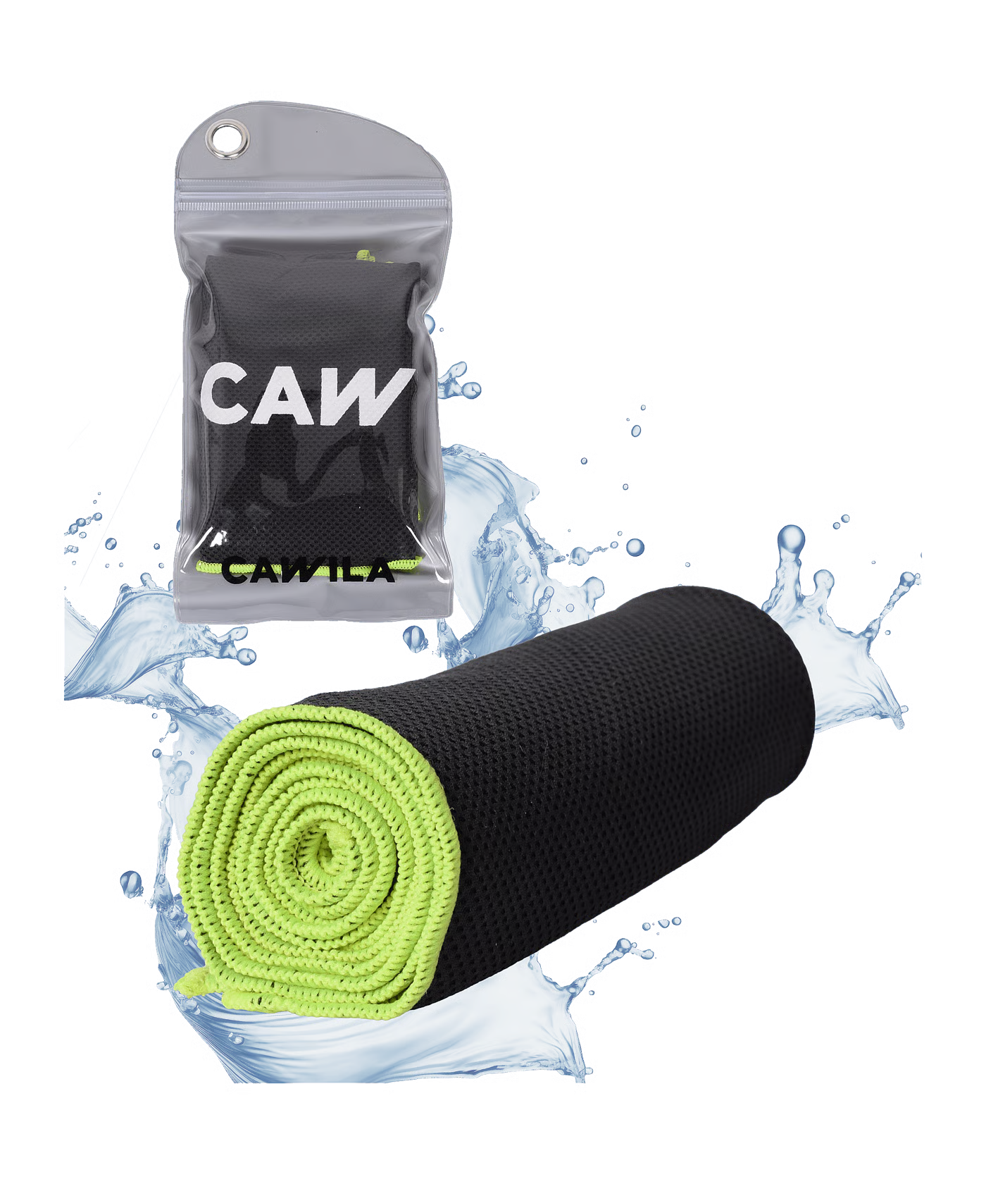 Cawila Academy Ice kühlendes Handtuch Schwarz Gelb